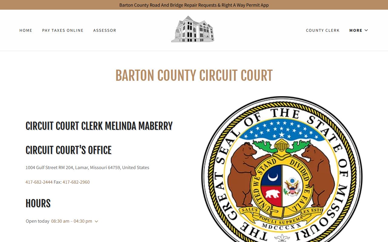 Barton County court records after arrest circuit court contact page